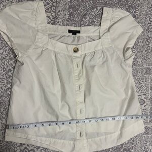J. Crew Cream Short Sleeve Peasant Blouse